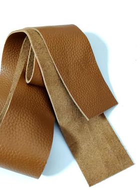 头层牛皮切条辅料配料棕黄色荔枝纹牛皮条包带切条4.5厘米宽