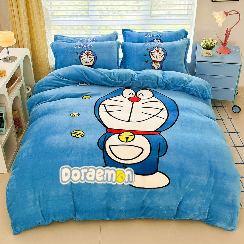 卡通珊瑚绒床上四件套冬季牛奶法兰绒床单双面加绒被套儿童三件套,床上用品,床品套件/四件套/多件套,淘宝优惠券,粉丝福利购,淘宝优惠卷