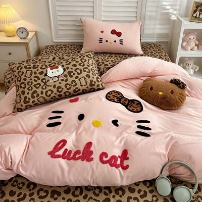 可爱KT猫全棉宿舍单人被套