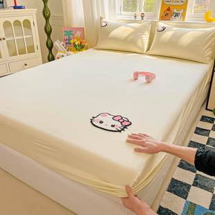 2025新款全棉毛巾绣床笠纯棉床垫套床罩席梦思床垫保护罩全包床单