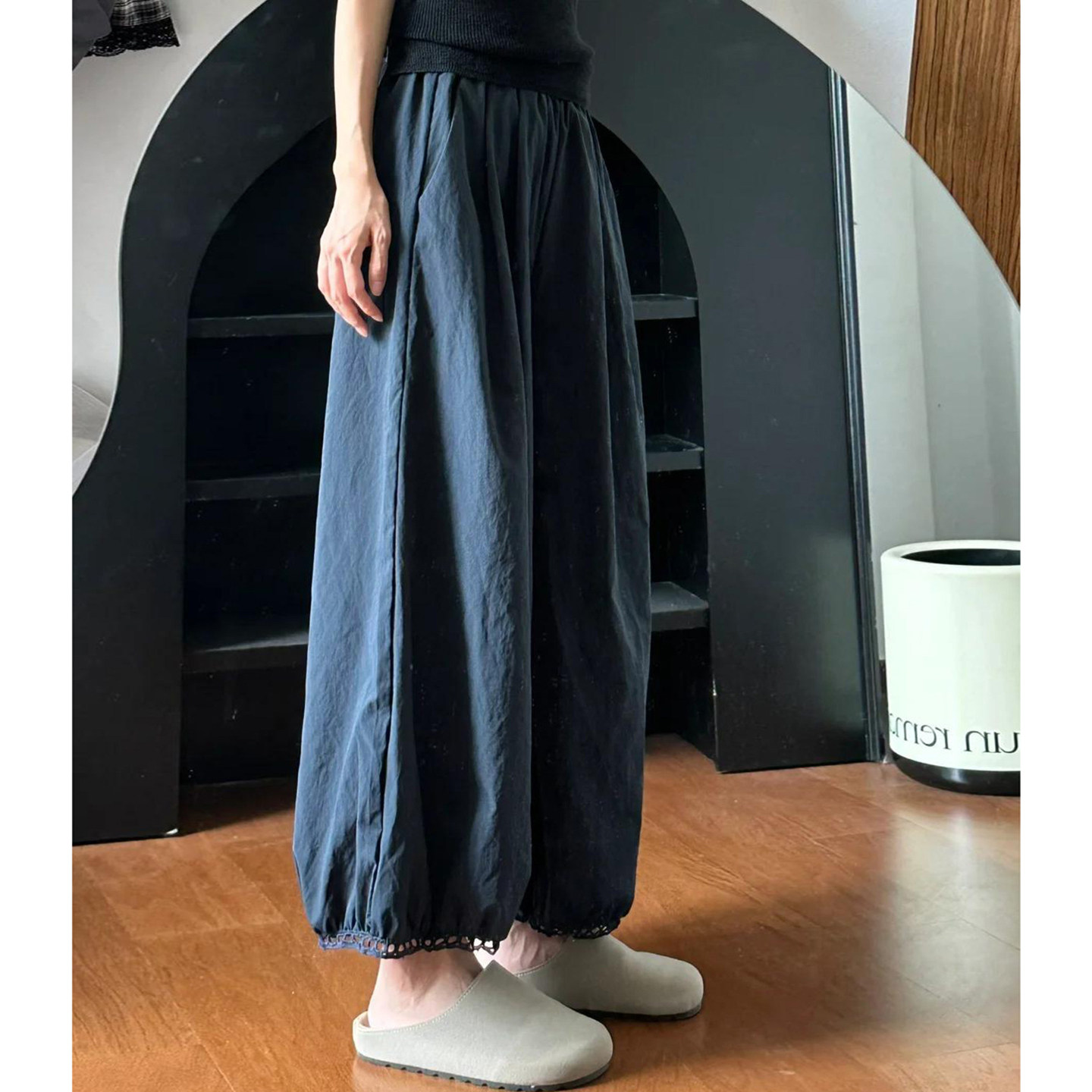 小个子休闲灯笼裤女大码夏季薄款胖妹妹mm宽松显瘦慵懒风阔腿裤子