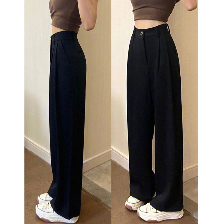 梨型身材直筒西装裤女大码春夏2026新款胖mm宽松显瘦休闲阔腿长裤