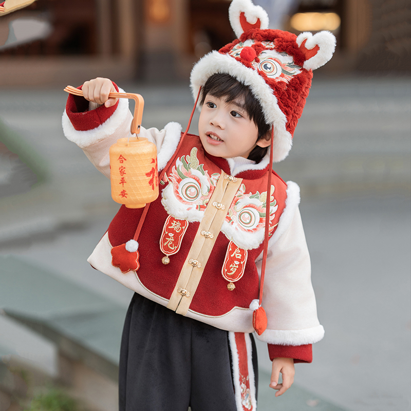 加厚冬男童新年唐装拜年服宝宝棉