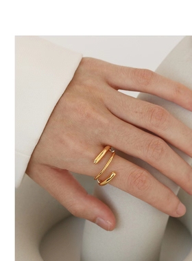 日系女合金电镀简约戒指