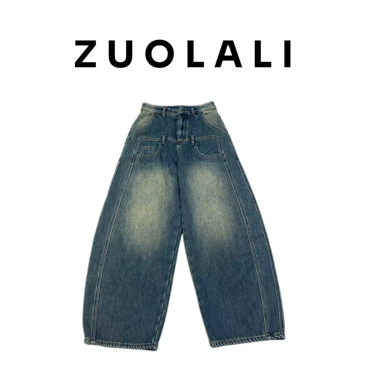 ZUOLALI/左拉励【平行时空】结构线百搭时尚设计-高腰堆堆裤