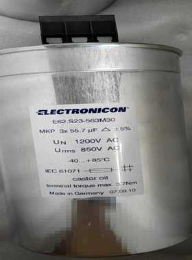 询价!德国 ELECTRONICONE 电容 3×55.7uF  E62.S23-563M30