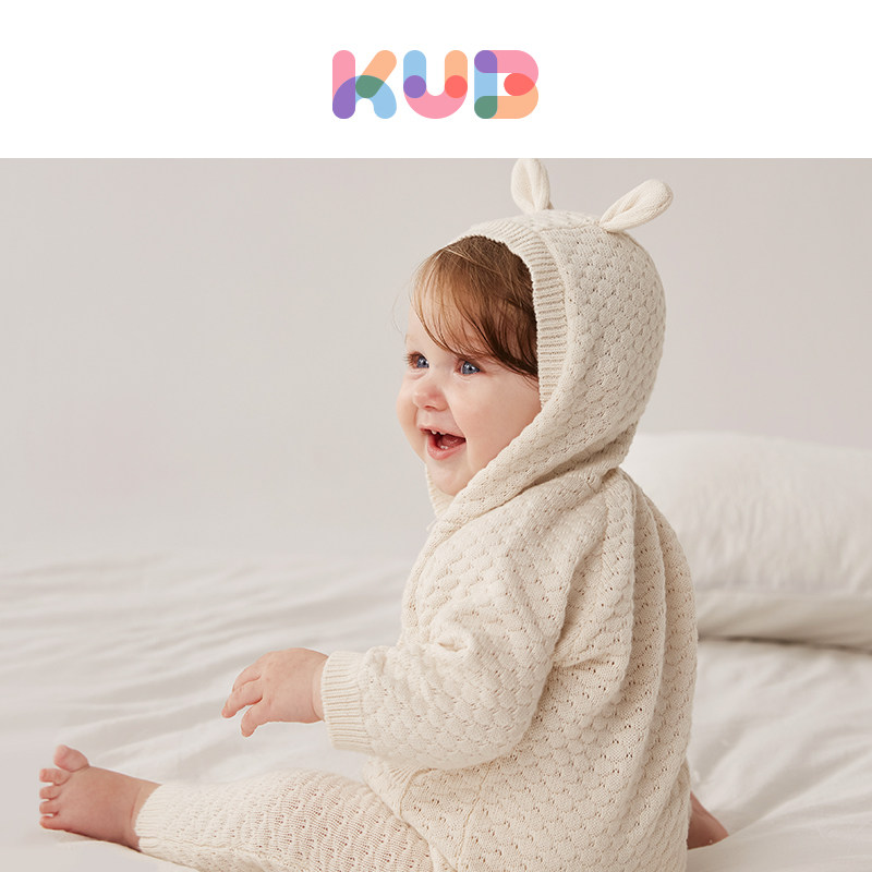 KUB可优比春秋款婴儿爬服初生宝宝连体衣纯棉新生儿全棉哈衣zz熊