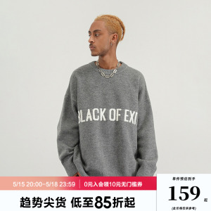 BLACKOFEXIT圆领基础提花毛衣