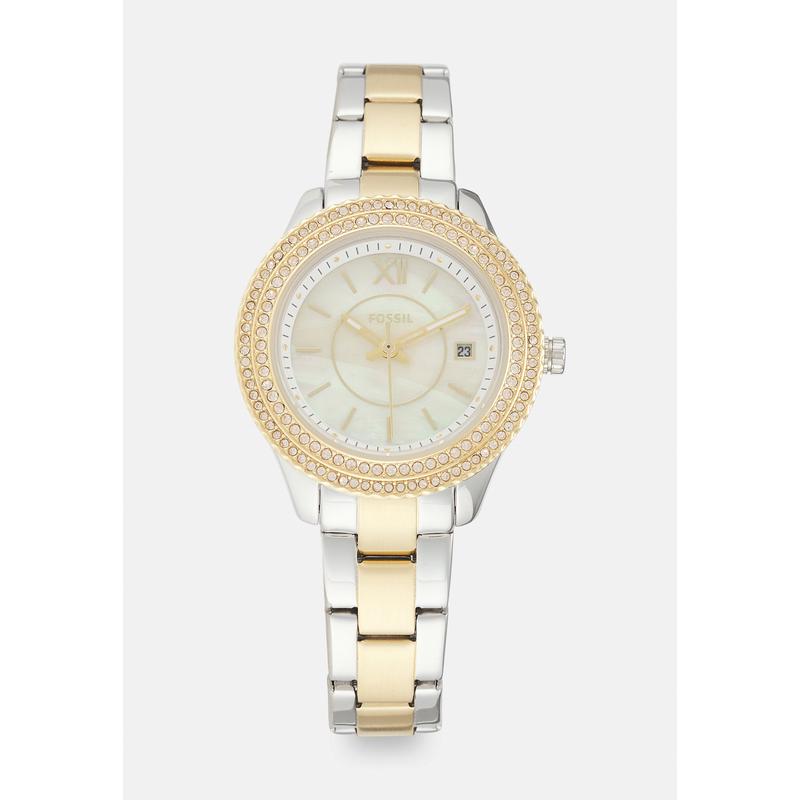 Fossil/化石女士简约机械表不锈钢表壳表带ATM防水日期显示