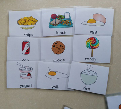 英语彩图分类单词卡英语闪卡水果蔬菜食物大卡