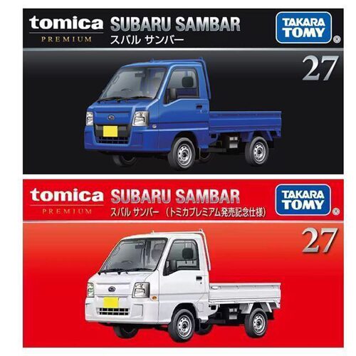 TOMY多美卡仿真合金车红黑盒TP27斯巴鲁小货车儿童玩具小汽车模型