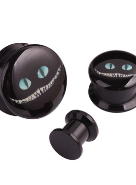 亚克力螺纹鬼脸耳扩防过敏黑色耳廓 耳洞撑大括耳器 个性扩耳耳钉