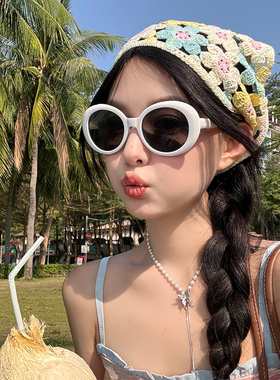 多巴胺小雏菊法式复古头巾女春夏季出游甜美可爱文艺花朵三角巾