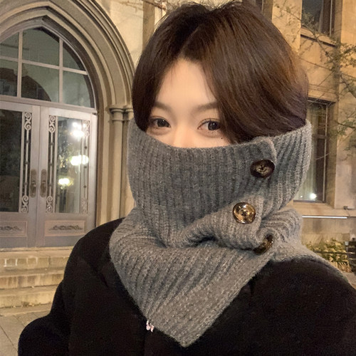 韩国复古保暖小围脖针织护颈脖套