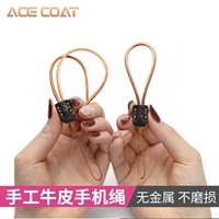 ACECOAT tay điện thoại di động dây thừng lớp da bò điện thoại di động dây buộc nam nữ điện thoại di động chuỗi điện thoại di động mặt dây chuyền mặt dây chống mất dây đeo cổ tay ngắn dây đơn giản sáng tạo không đeo điện thoại di động - Phụ kiện điện thoại di động ốp lưng samsung note 10 lite