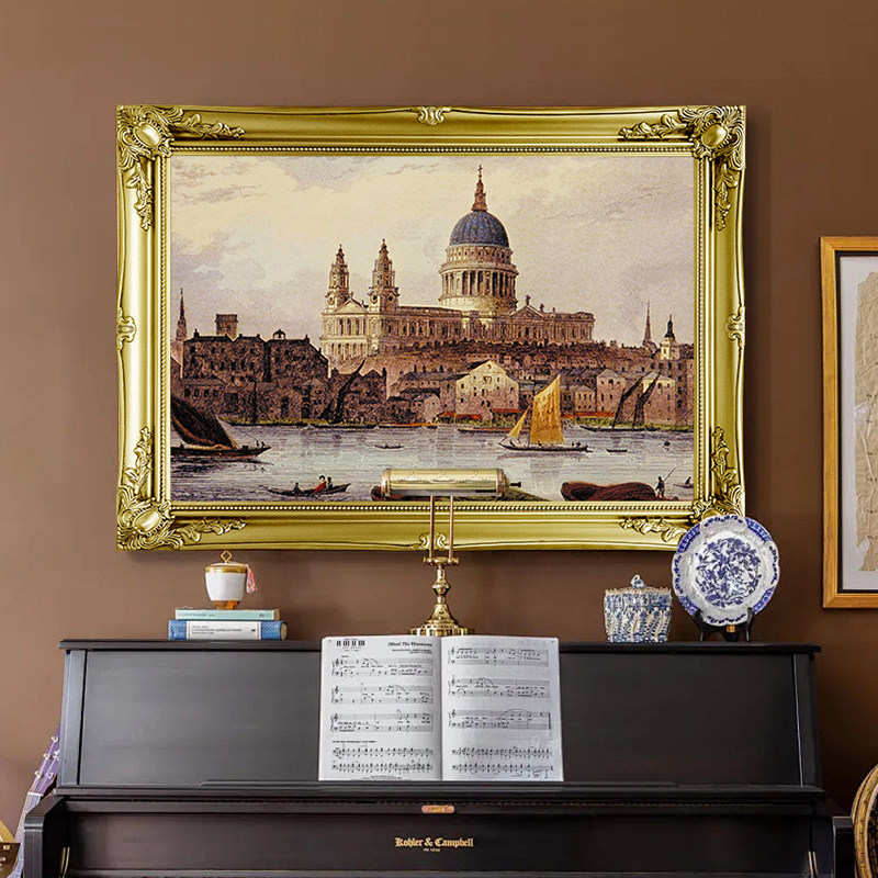 实木可定制尺寸油画框欧式复古婚纱照36寸装裱十字绣床头客厅相框