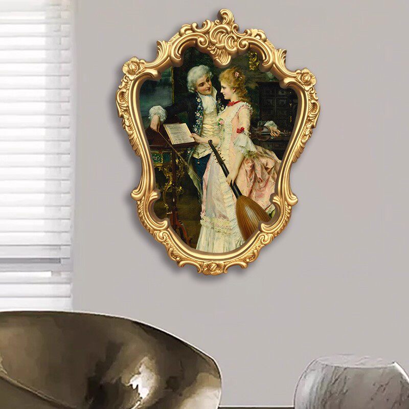 欧式玄关挂画装饰画饰品花卉走廊过道简欧法式餐厅装饰带框油画