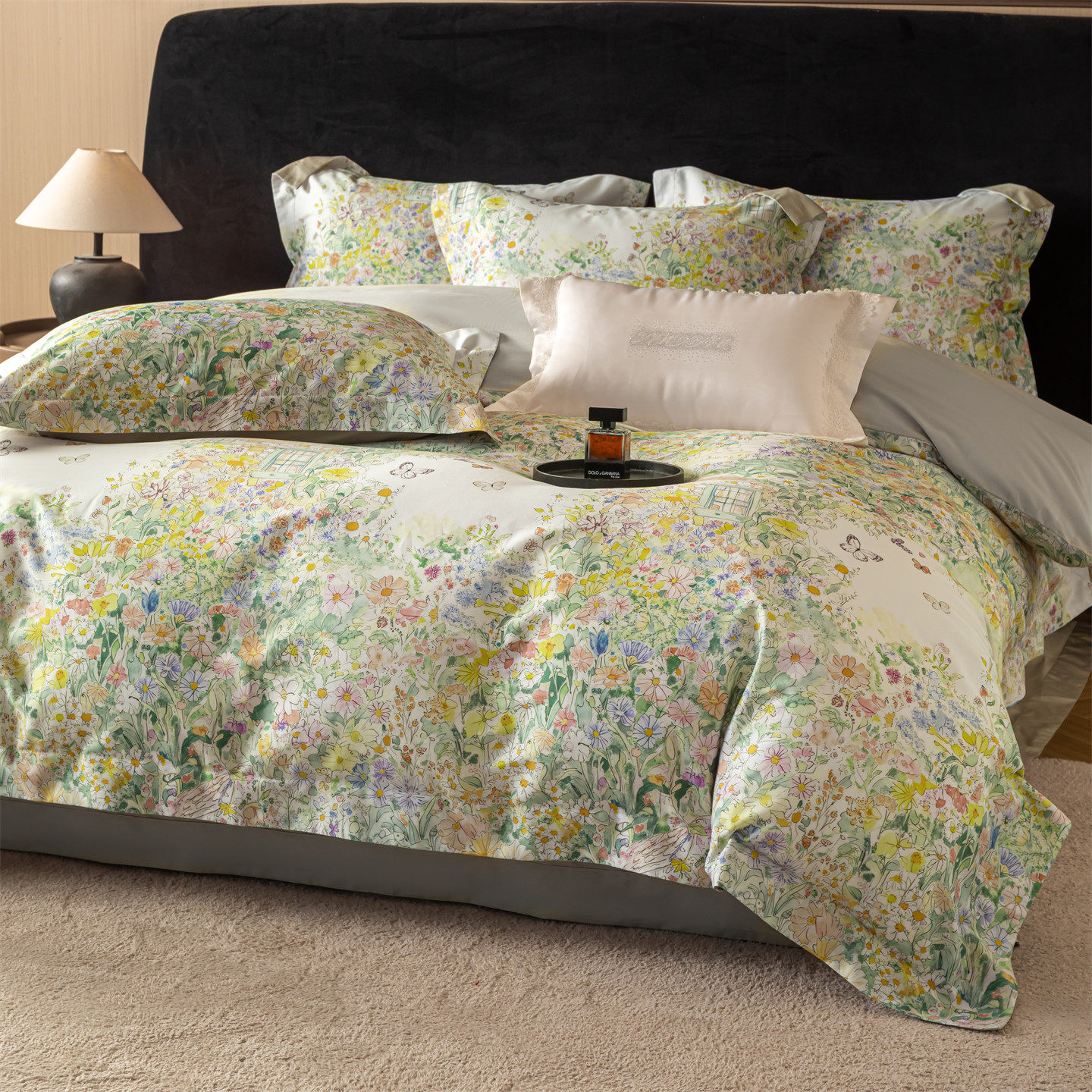 2026春夏100S贡缎长绒棉数码印花四件套全棉双人被套床单床上用品