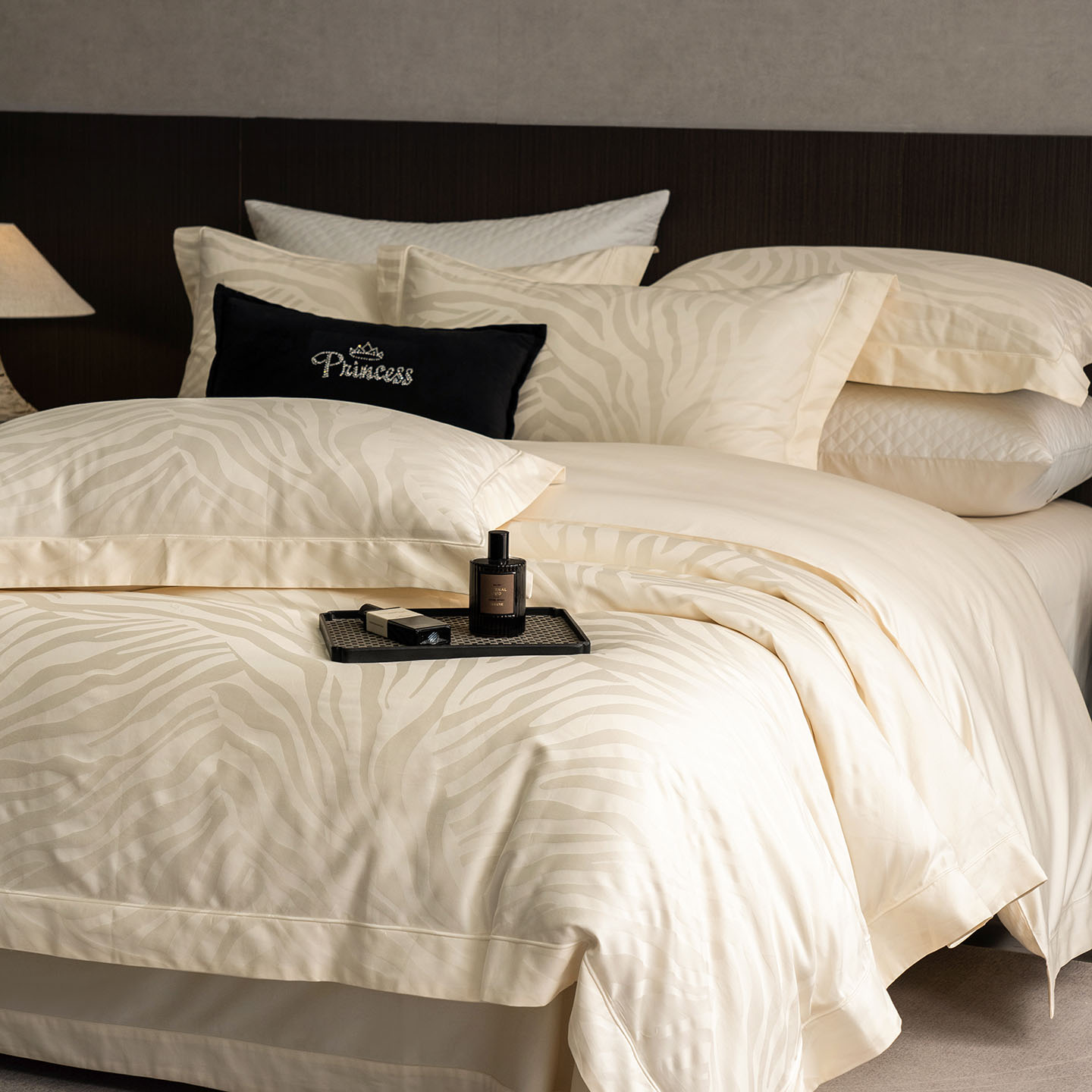 轻奢简约100支全棉提花四件套欧式百分百棉纯棉暗纹轻奢床品高端4