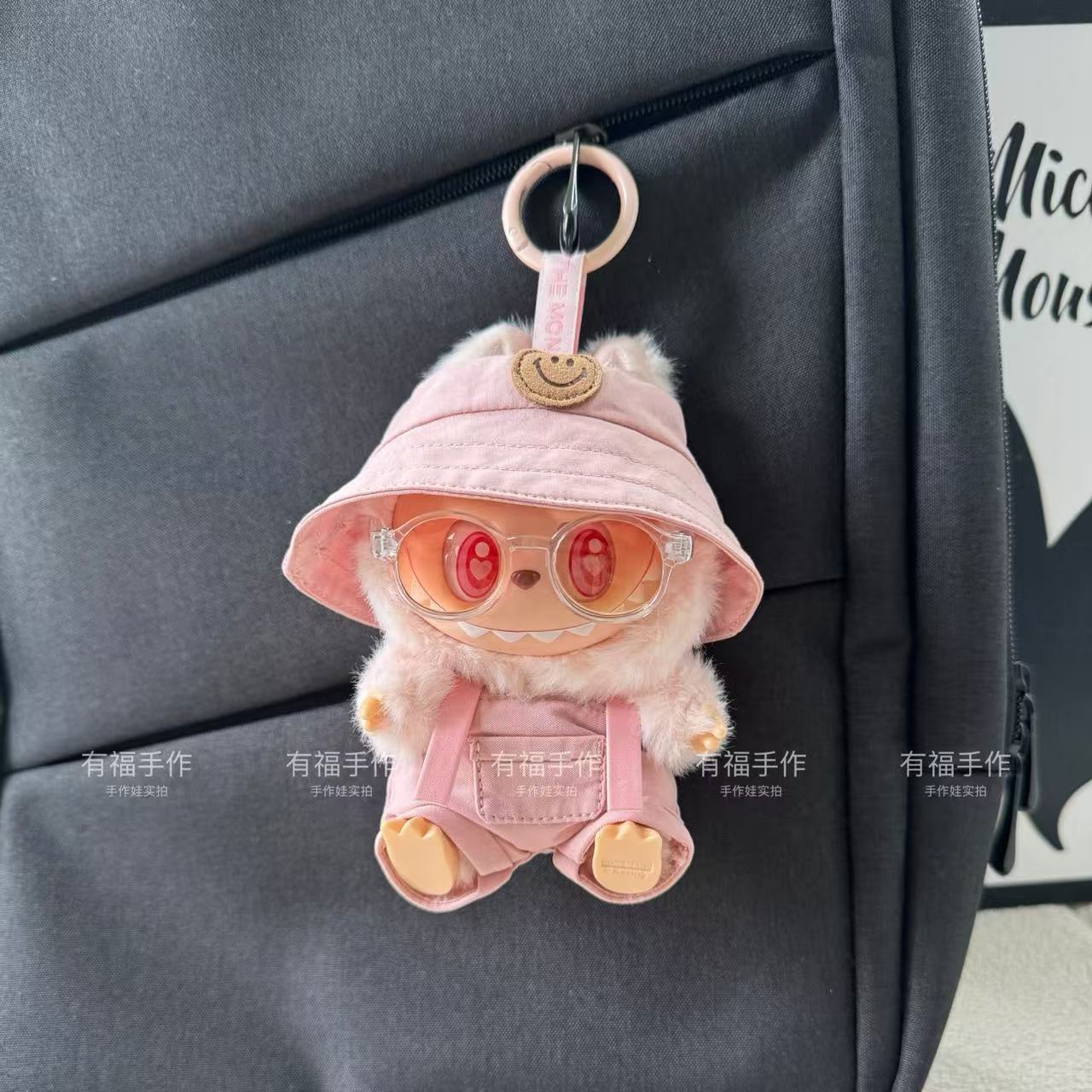 实拍手作粉色系挂件包包挂件