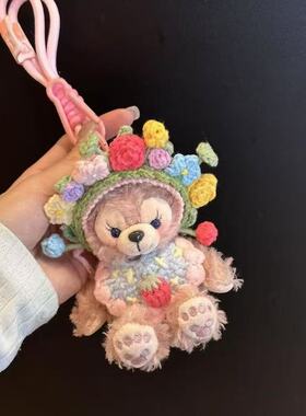 簪花玫玫包包挂件汽车钥匙挂件