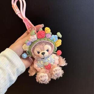 簪花玫玫包包挂件汽车钥匙挂件可爱毛绒玩偶书包挂件闺蜜生日礼物