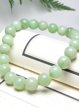 和田玉碧玉圆珠手串女款17.17g