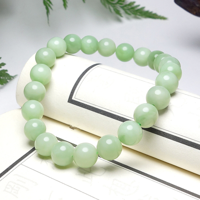 和田玉碧玉圆珠手串女款17.17g