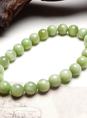 和田玉碧玉油润圆珠手串女款