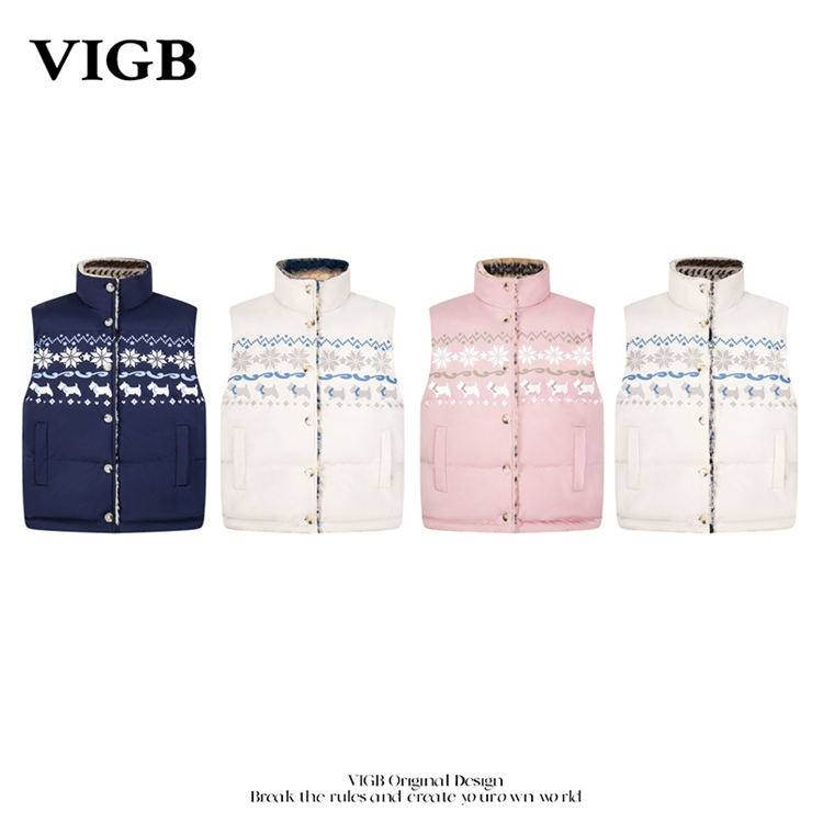 VIGB原创国潮美式双面穿马甲外套