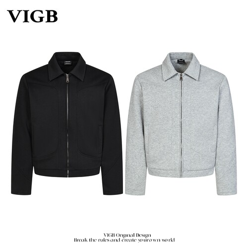 VIGB国潮工装翻领宽松夹克外套
