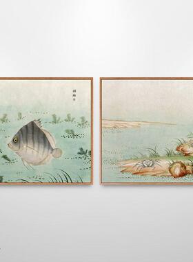 鱼图挂画鱼类大全图鉴新中式装饰画海洋馆烤鱼店渔具店墙面壁画