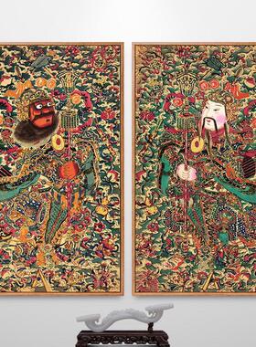 秦琼敬德秦叔宝尉迟恭画像年画新中式入户玄关装饰画挂画中国风