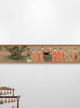 歌乐图仕女图挂画古典人物古画仿古客厅装饰画古代女子仕女中式画