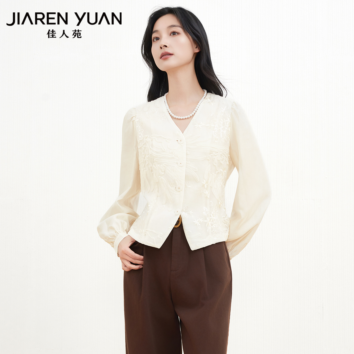 佳人苑雪纺衫国风刺绣