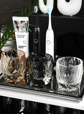 高档装饰品烟灰色水晶洗漱套装