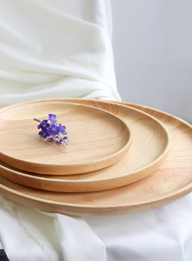 日式风原木色甜品餐具客厅桌面