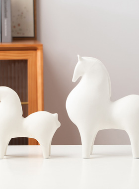 中式宋式美学中古风陶瓷唐马雕塑