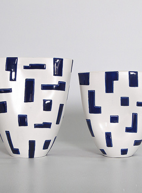 抽象几何样板间会所展厅陶瓷摆件