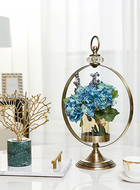 欧式风家居客厅金属花插瓶装饰品