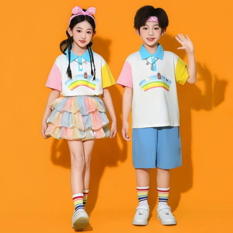 国庆儿童啦啦队合唱演出服小学生运动会表演服装幼儿园毕业照班服