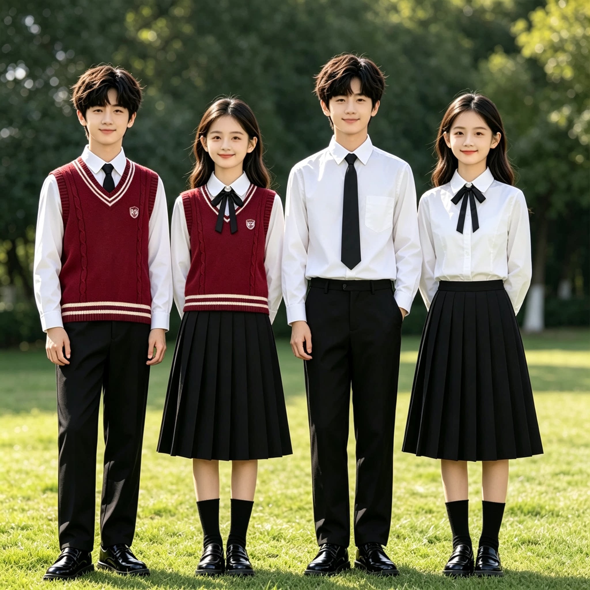 元旦儿童演出服初中生小学生大合唱表演服演讲朗诵班服英伦风校服