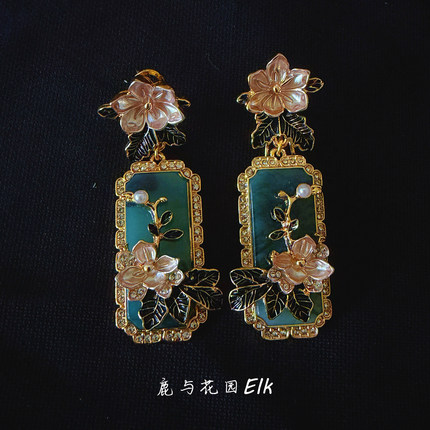 鹿与花园 芳华 复古中古vintage重工夸张耳饰耳钉女宫廷风首饰