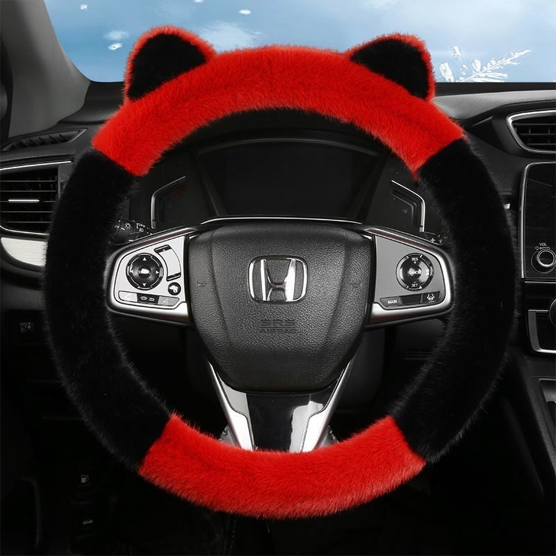 汽车方向盘套冬季毛绒加厚可爱保护套猫耳朵通用款卡通车载把套,汽车用品/电子/清洗/改装,方向盘套,淘宝优惠券,粉丝福利购,淘宝优惠卷