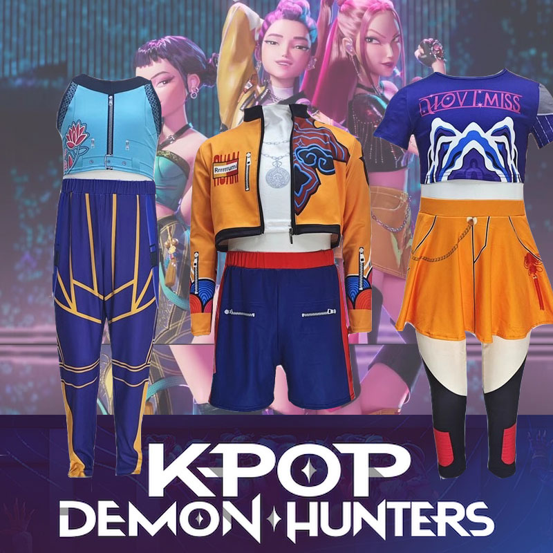 K-Pop Demon Hunters costume儿童Rumi Mira Zoey女团HUNTR/X衣服