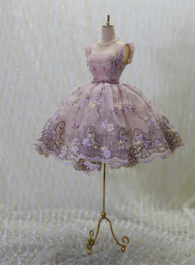 原创6分BJD裙子blythe小布SD睹尔bedoll六分四三分定做绣花蓬蓬裙