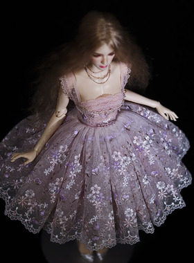 木木家女孩bjd/sd6分4分3分绣花蓬蓬裙兵人fr娃衣