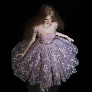 木木家女孩bjd/sd6分4分3分绣花蓬蓬裙兵人fr娃衣