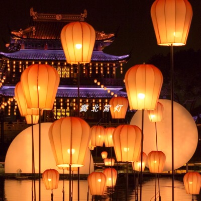孔明灯笼天幕灯笼灯光节灯会庙会灯展游乐园公园商场防水冬瓜灯笼