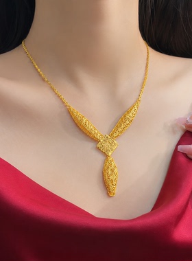 仿金婚嫁项链五金首饰一套婚庆橱窗摆台假套装结婚假黄金古丽碎冰